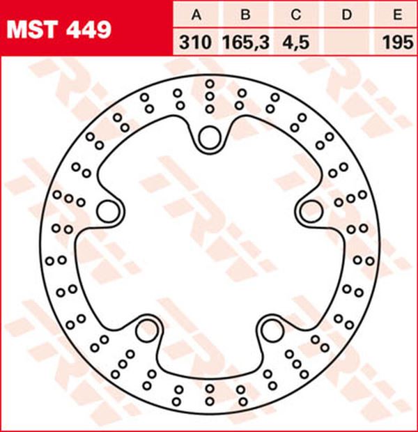 Trw Round Fixed Brake Rotor Larger Than 300mm For Honda VFR 1200 X 12-20 MST449