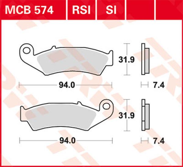Trw SI Series Off-Road Brake Pads For Honda XLR 125 R 1986-2008 MCB574SI
