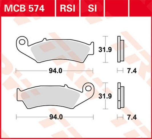 Trw SI Series Off-Road Brake Pads For Honda XLR 125 R 1986-2008 MCB574SI
