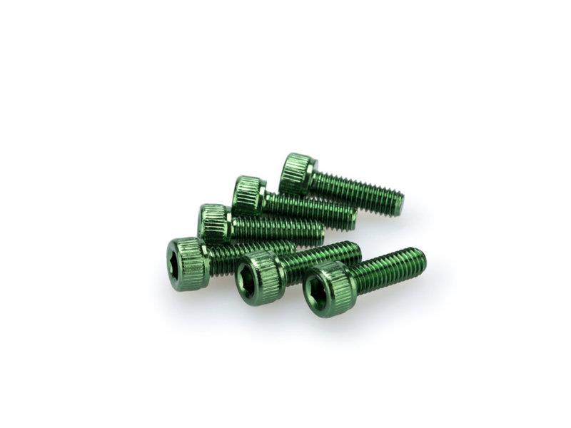 PUIG M5 15mm Allen Screws x 6 Green Universal 0146V