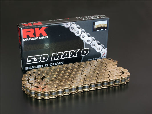 RK Motorcycle Drive Chain 530 MAX O 108L ORING Black, Gold 530MAXO