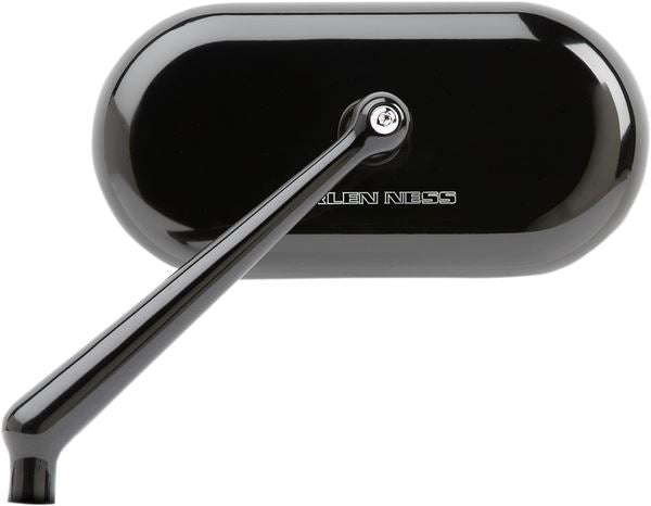 Arlen Ness Forged Oval Mirror Black Aluminum Screw-In Left 13-170