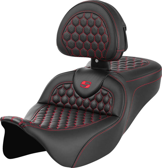 Saddlemen Honeycomb Roadsofa Saddlehyde Seat With Backrest For Harley Davidson FLHXS 1868 ABS 08-23 808-07B-189B4