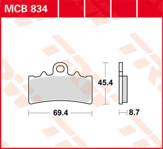 Trw SV Series Sindered Brake Pads For KTM Duke 390 2011-2026 MCB834SV
