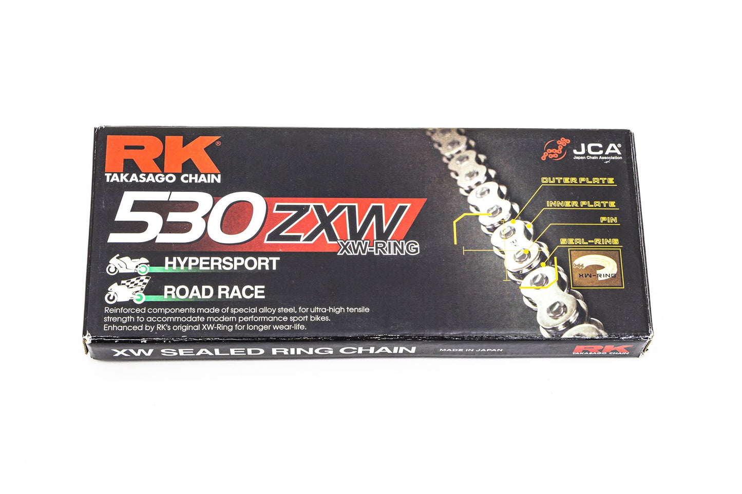 RK Motorcycle Drive Chain 525 ZXW 120L XWRING Silver 525ZXW120CLF