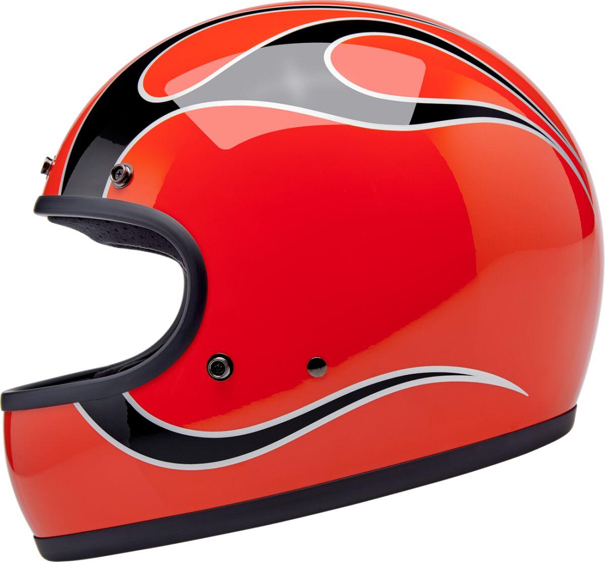 BILTWELL Gringo Flames Helmet ORG FLM 2025 Model