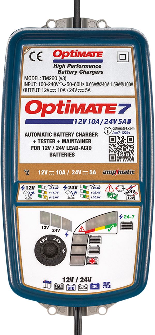 OPTIMATE 7 12/24V Ampmatic Battery Charger Optimiser Conditioner Maintainer