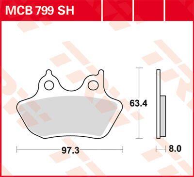 Trw SH Series Rear Brake Pads For Harley FLHRSE4 1800 2006-2008 MCB799SH