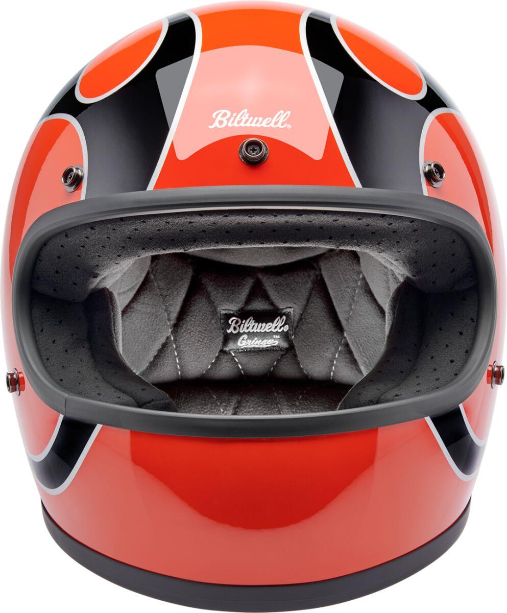 BILTWELL Gringo Flames Helmet ORG FLM 2025 Model