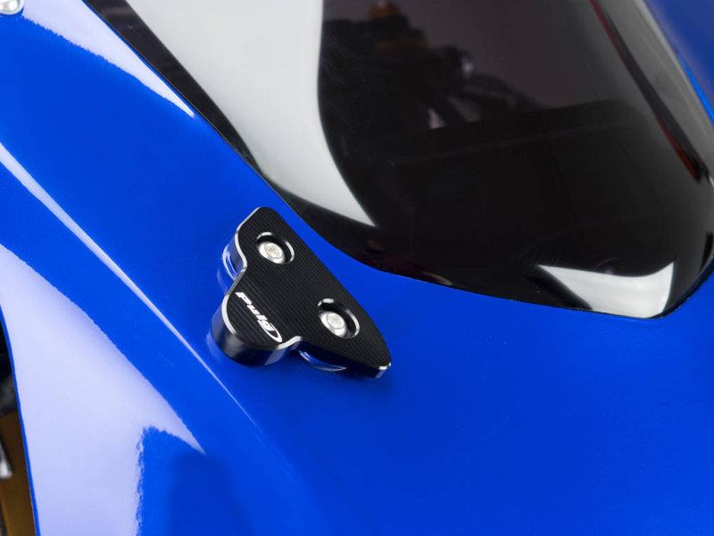 PUIG Mirror Screw Caps Black for Yamaha YZF R1/R6/R7 15-25 3845N