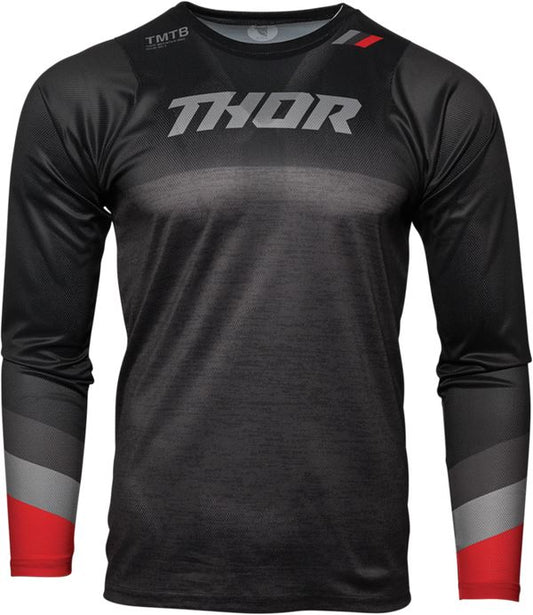 THOR Assist MTB Long-Sleeve Jersey Black/Gray/Red 2023 Model