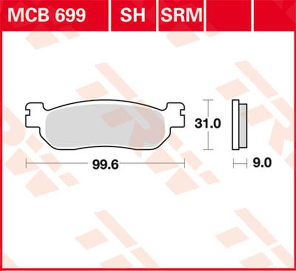 Trw All Round Sintered Metal Brake Pads For Yamaha YP 125 R 1999-2016 MCB699