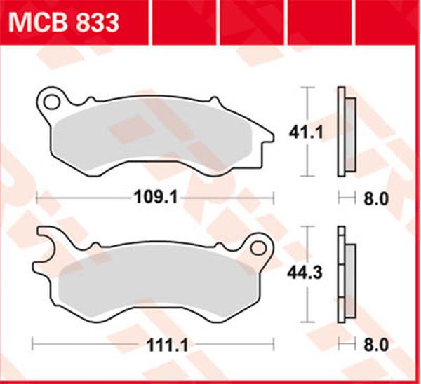 Trw SRM Series Scooter Brake Pads For Peugeot Django 125 2010-2024 MCB833SRM