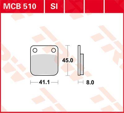 Trw SI Series Sindered Off-Road Brake Pads For Yamaha YFM 350 A 80-25 MCB510SI