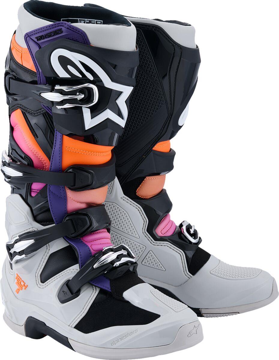 ALPINESTARS Tech 7 Boots BLK/GY/ORG FL/MAG 2025 Model