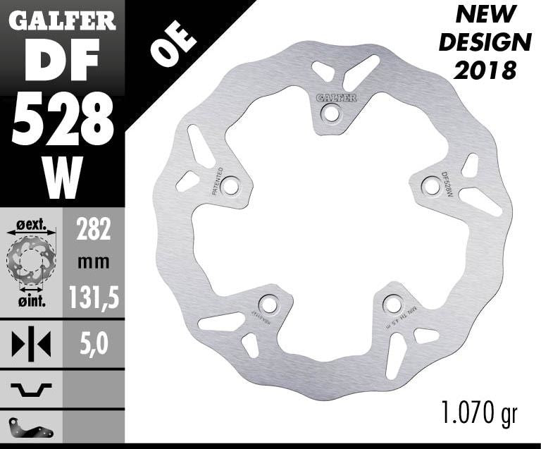 Galfer Wave Brake Rotor For Yamaha XP 560 T-Max 2012-2024 Silver DF528W