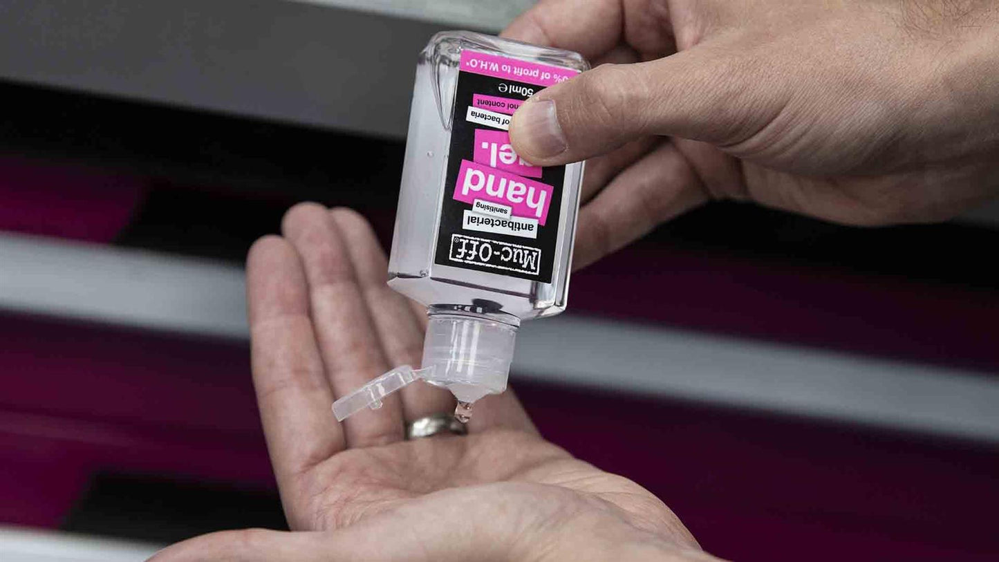 Muc-Off Antibacterial Sanitising Alcohol Hand Gel 50ml Pocket Size