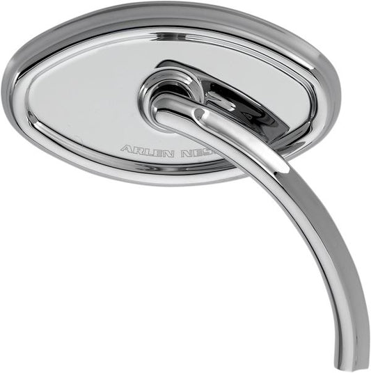 Arlen Ness Beveled Short Stem Mirror Black Aluminum Screw-In Right 13-138