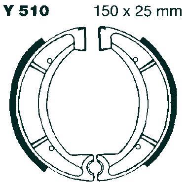Ebc "G" Grooved Brake Shoe For Yamaha XT 600 Z 1975-1988 Set Y510G
