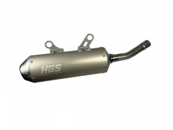HGS Silencer For KTM SX 300 Husq TC 250 23-25 Grey Stainless Steel Xt-223-Ssg