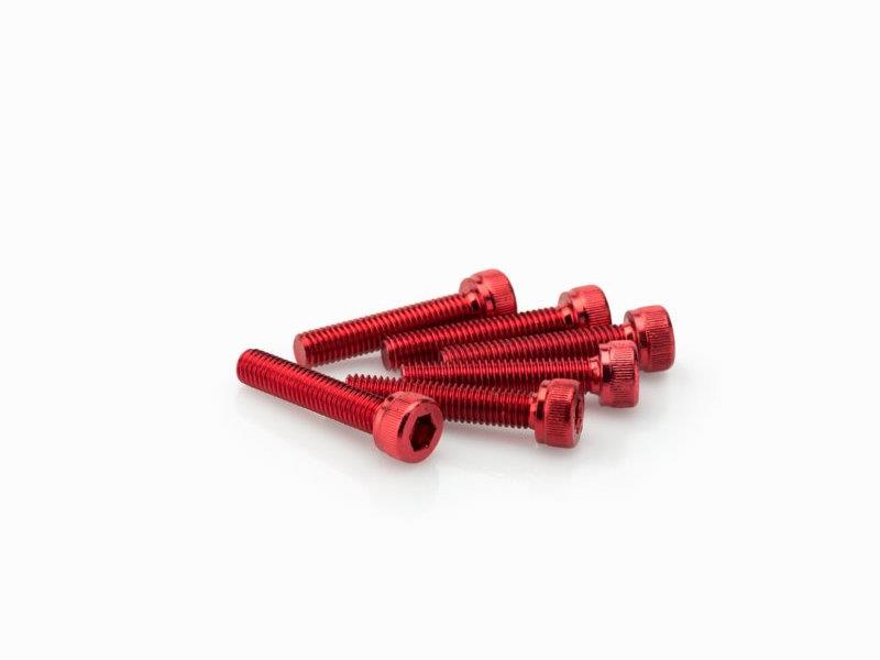 PUIG M5 25mm Allen Screws x 6 Red Universal 0185R