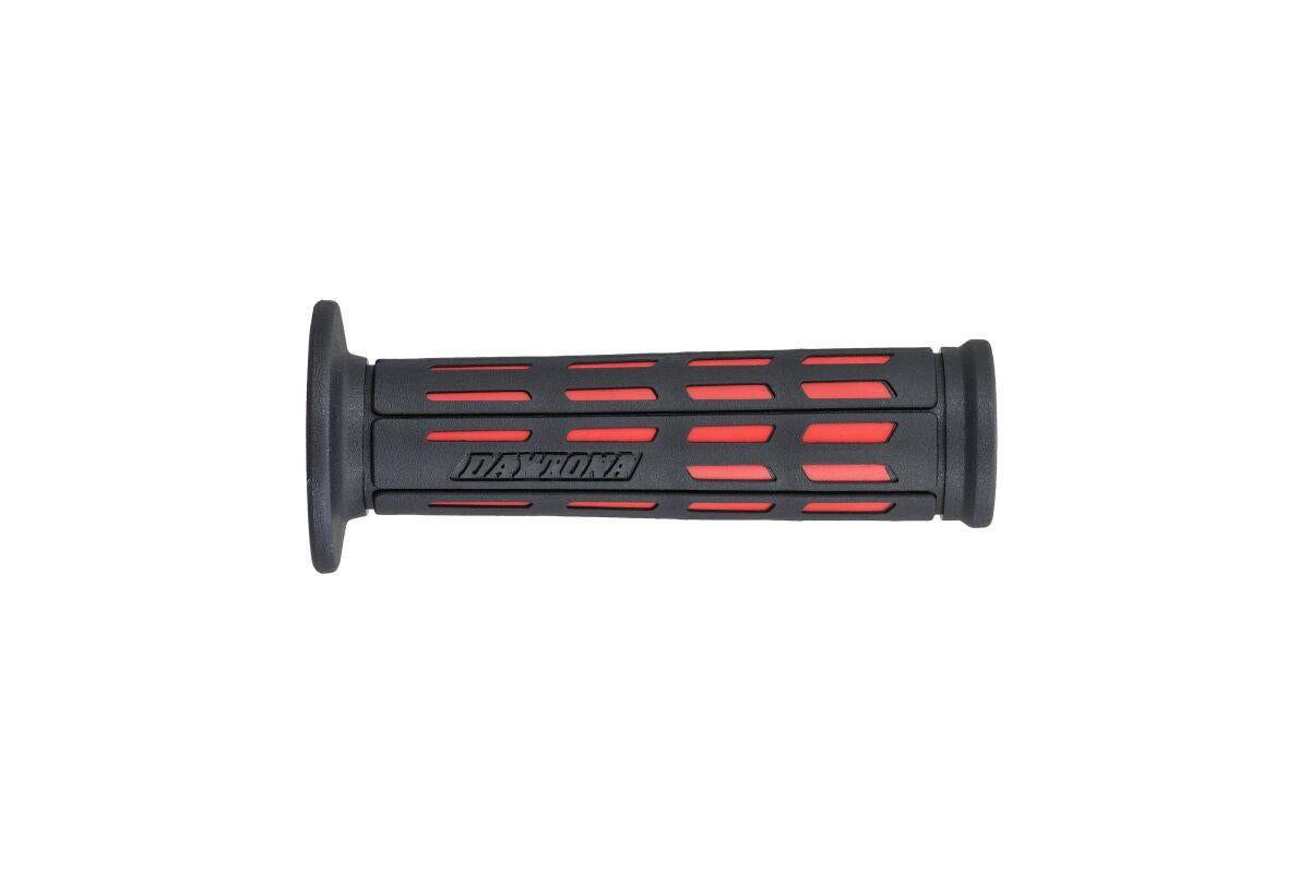 Daytona Grippy Grip GGD-Tapered-SP Grips 22.2mm Open End Black/Red Pair 25162