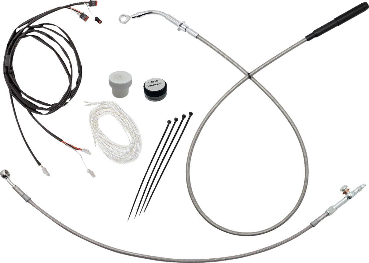 Fat Baggers Cable Kit Chrome Polished For Harley Davidson Flh 2021 119014-C