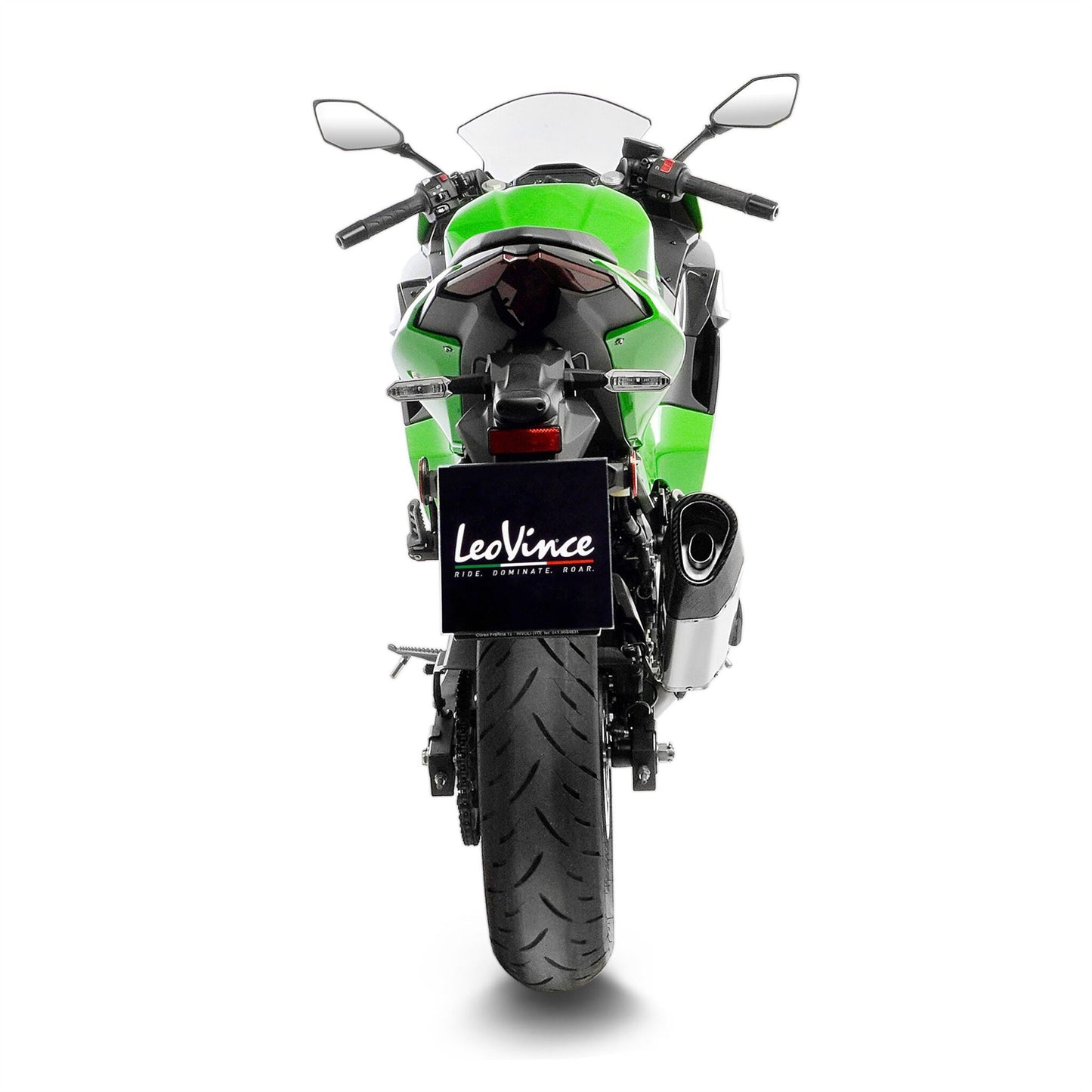 Leovince Muffler Lv-14r For Kawasaki Ninja 500 19-24 Matte Silver Stainless Steel 15607