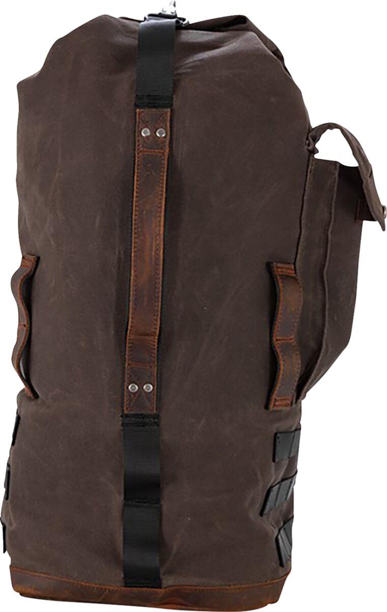 Burly Brand Voyager Sissy Bar Backpack In Stock Leather Cotton Canvas B15-1013D