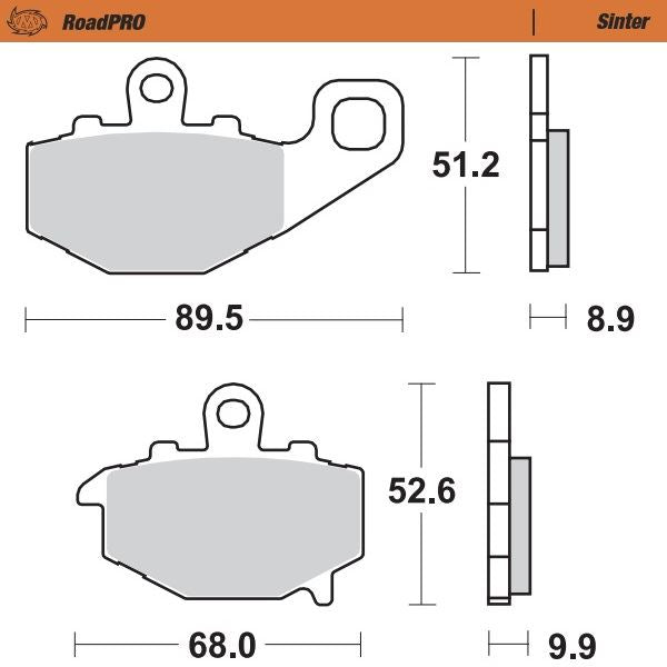 Moto-Master RoadPRO Sinder Brake Pad Rear For Kawasaki ZX-6 R 636 93-26 403702