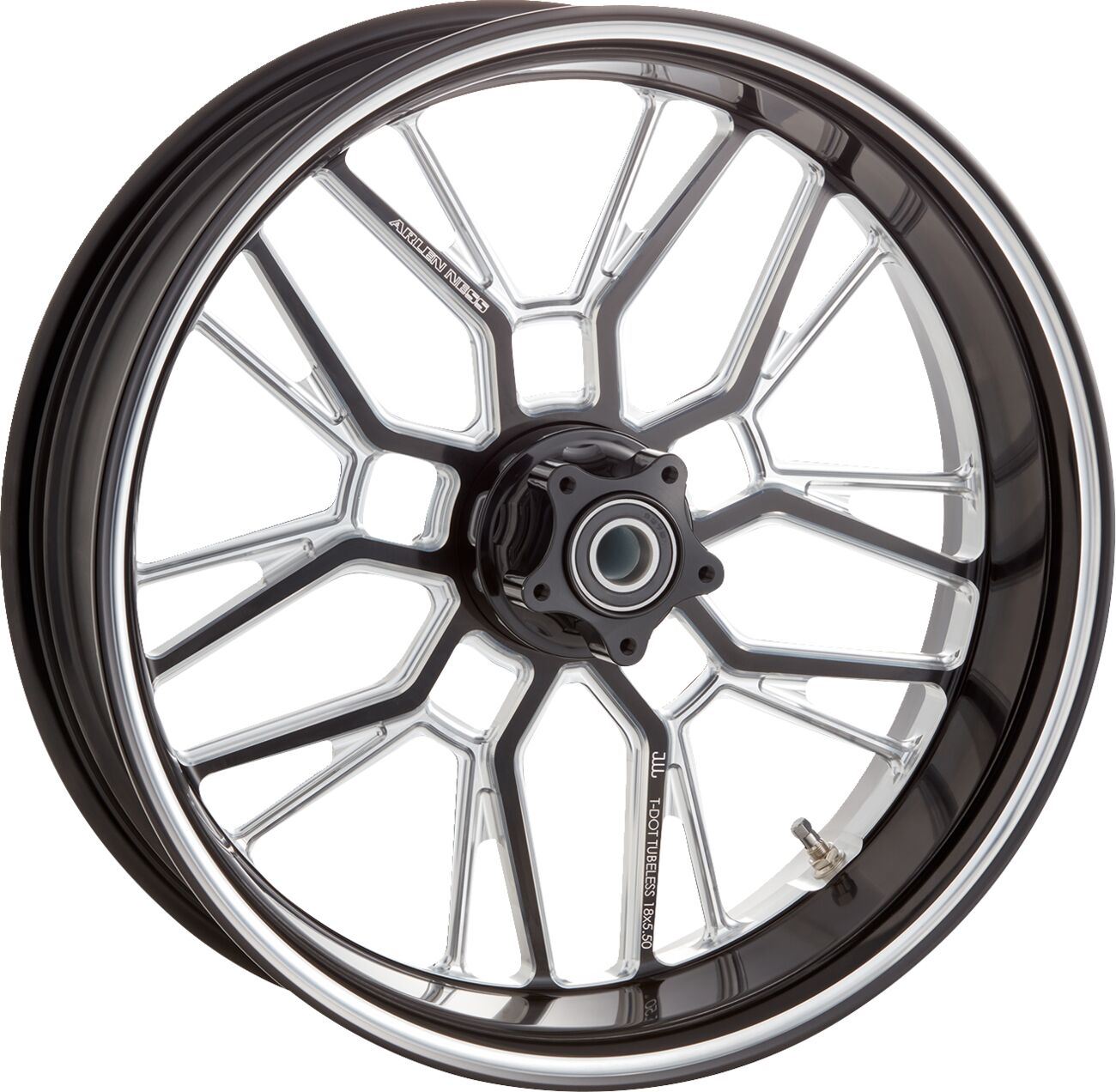 Arlen Ness Split-Spoke Rim 18X5.5 Black Machined Aluminum 330-023