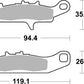 Sbs SI Offroad Sintered Brake Pads For Kawasaki KFX 450 R 2x4 2002-2014 801SI