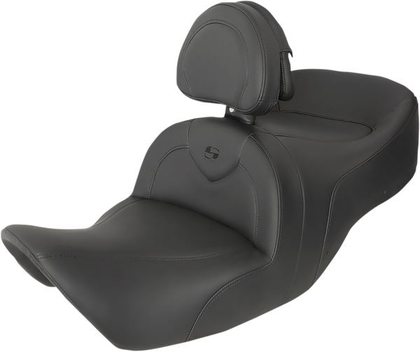 SADDLEMEN Roadsofa™ One-Piece Seat Black Includes Backrest H01-07-187BR