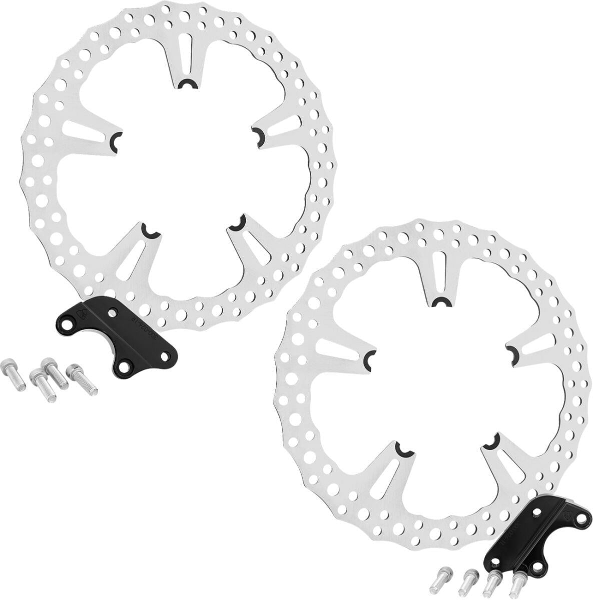 Arlen Ness 15" Big Brake Jagged Floating Rotor Kit Chrome 300-096