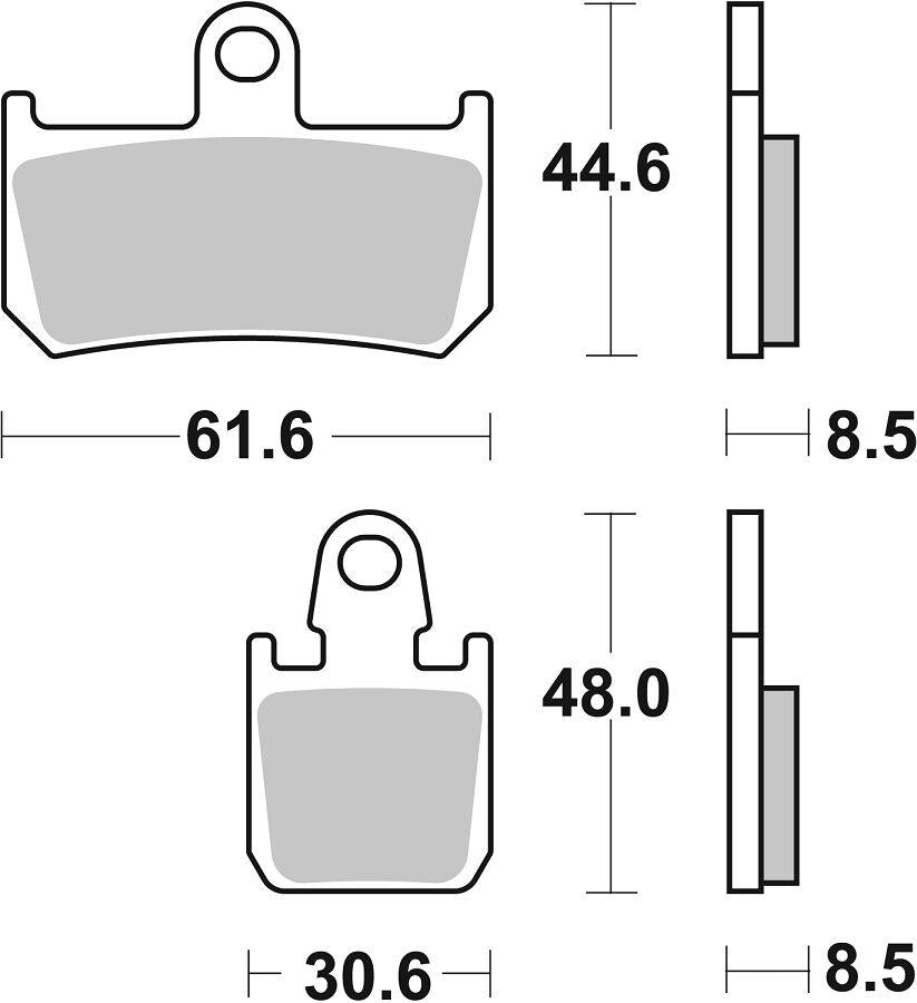 Sbs DS Racing Dual Sintered Brake Pads For Yamaha YZF-R1 1000 2007-2014 839DS-1