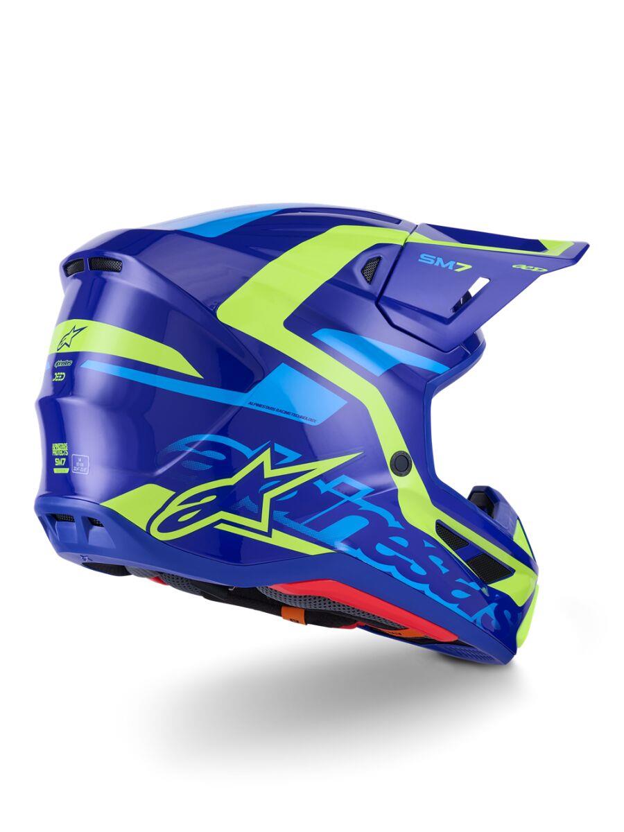 ALPINESTARS SM7 Deed Helmet BLUE/YEL 2025 Model