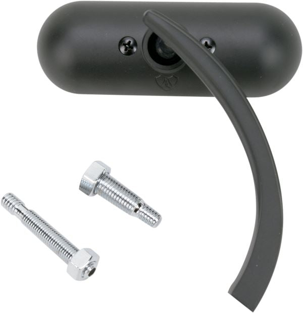 Arlen Ness Micro-Mirror Black Powder-Coated Screw-In Convex Oval Right 13-413