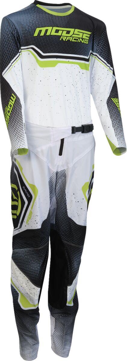 Moose Racing Pants Youth Qualifier White/Black/Green