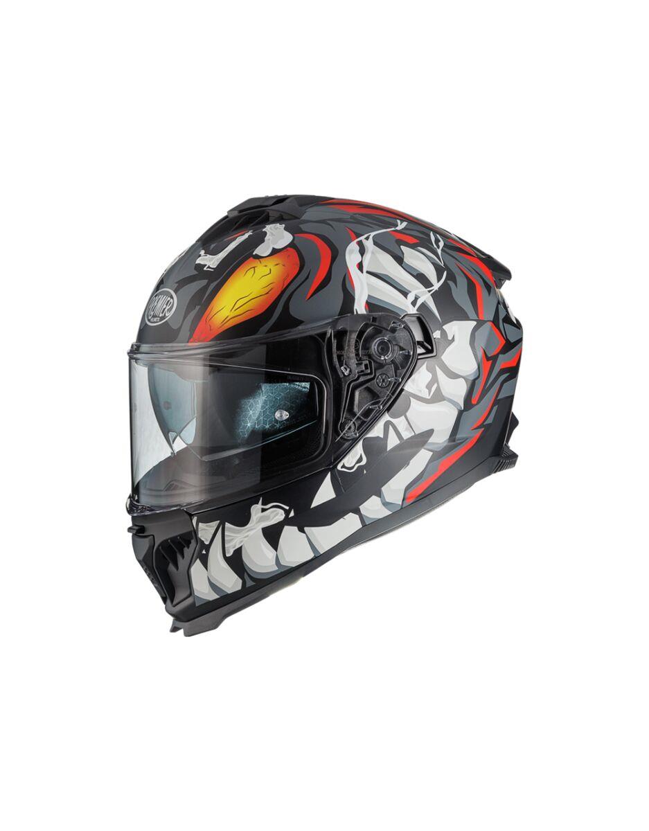 PREMIER HELMETS Typhoon Gray/Red/White Motorcycle Helmet