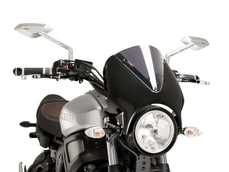 PUIG Retrovision Black Semi Fairing And Screen 195mm Black for Yamaha XSR 700/900 16-21 9560N