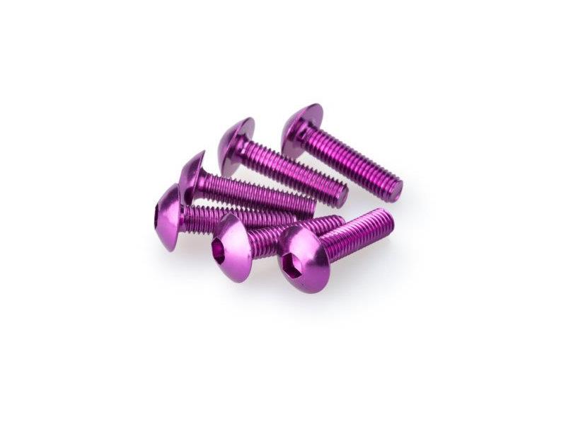 PUIG M5 Domed Screws 20mm x 6 Purple Universal 0550L