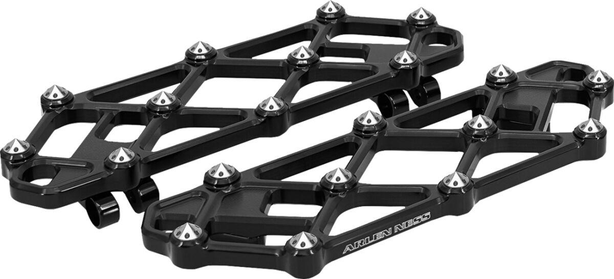 Arlen Ness Diamond Floorboards Black Aluminum Driver Fit Bolt-On 410-053