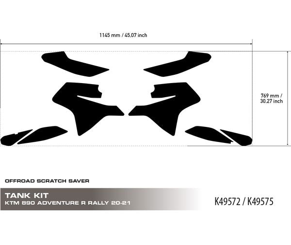 UNIRACING Scratch Saver KTM 890 Adventure TANK BK K49575