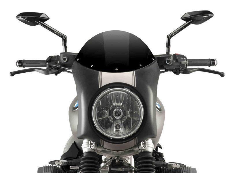 PUIG Retro Black Semi Fairing And Screen 180mm Black for BMW R Nine T Scrambler 16-20 9253N