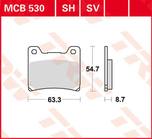 Trw SH Series Sindered Rear Brake Pads For Yamaha XVS 1100 A 1988-2007 MCB530SH