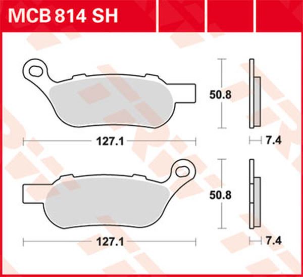 Trw SH Series Sindered Rear Brake Pads For Harley FLS 1690 2008-2017 MCB814SH