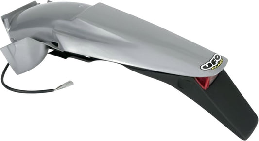 UFO ENDURO REAR FENDER W/ STOP-TAILLIGHT KTM 2/4-STROKE (98-03) SILVER KT03043340