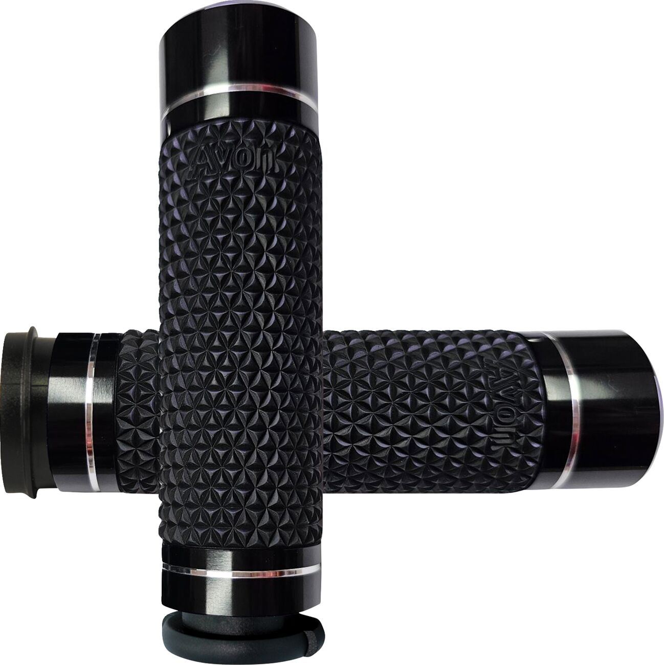 Avon Grips K25 Motorcycle Grips Black Chrome Soft Pair 25.4 Mm K25-ANO-FLY