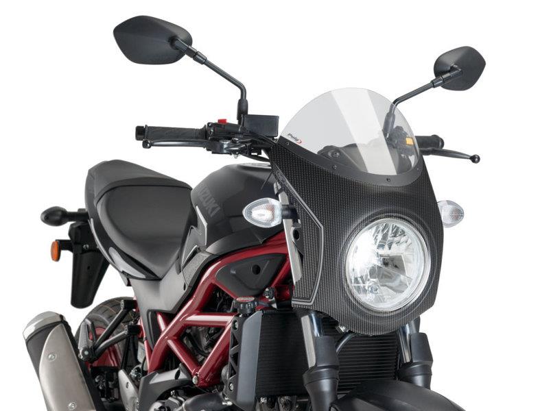 PUIG Retro Carbon Look Semi Fairing And Screen 195mm Black for Suzuki SV 650 16-25 3170N