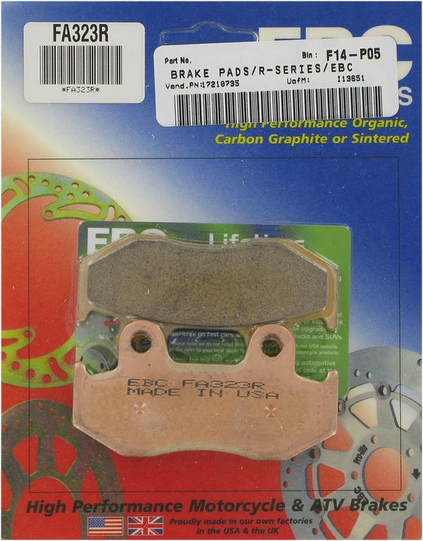 Ebc Long-Life Sintered "R" Brake Pads For Yamaha YFM 700 RSE 2006-2018 FA323R